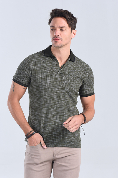 Erkek Haki Polo Yaka Regular T-Shirt
