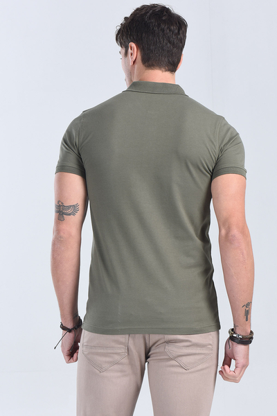 Erkek Haki Polo Yaka Regular T-Shirt