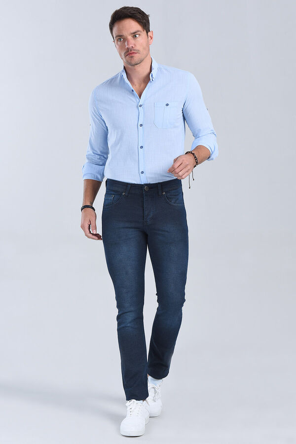 Erkek Haki Slim Fit Denim - 1