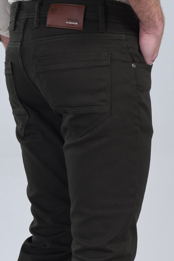 Erkek Haki Slim Fit Chino Pantolon - 4