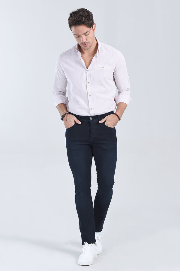 Erkek Haki Slim Fit Denim - 1