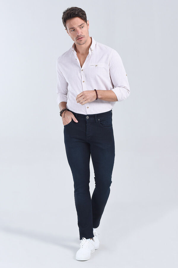 Erkek Haki Slim Fit Denim - 2