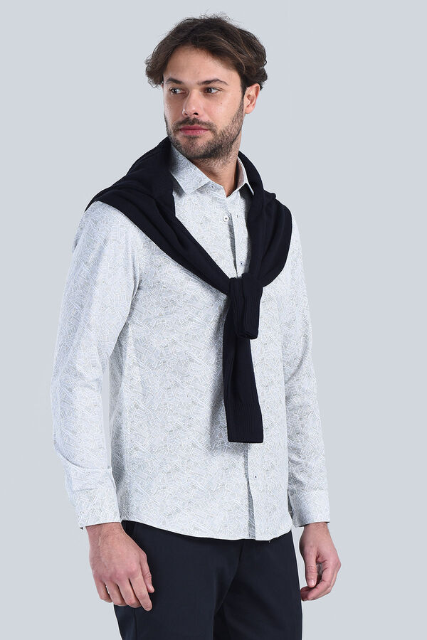 Erkek Haki Slim Fit Gömlek - 2