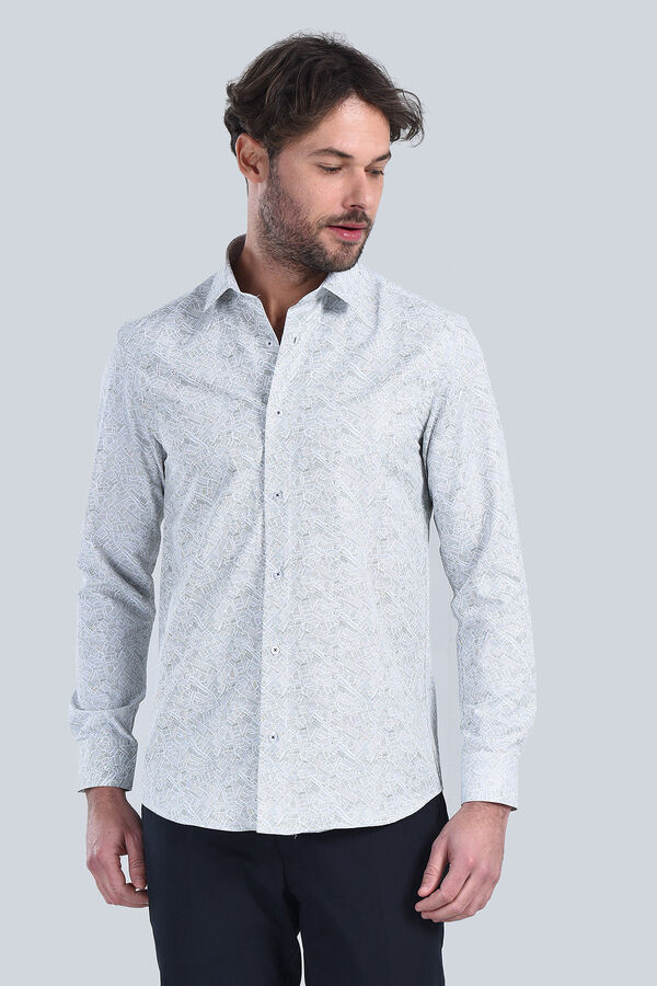 Erkek Haki Slim Fit Gömlek - 3