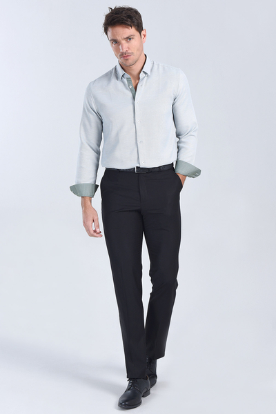 M Store - Erkek Haki Slim Fit Gömlek
