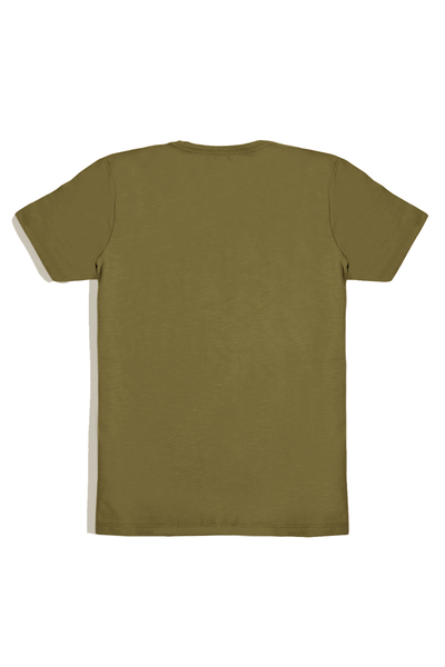 Erkek Haki V Yaka Regular T-Shirt