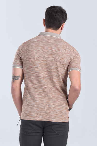 Erkek Kahverengi Polo Yaka Regular T-Shirt