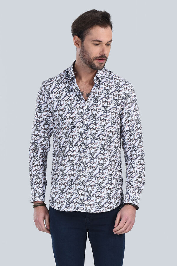 Erkek Kahverengi Slim Fit Gömlek - 1