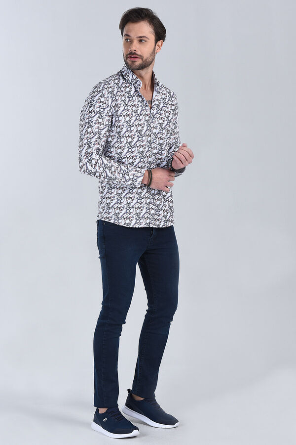 Erkek Kahverengi Slim Fit Gömlek - 3