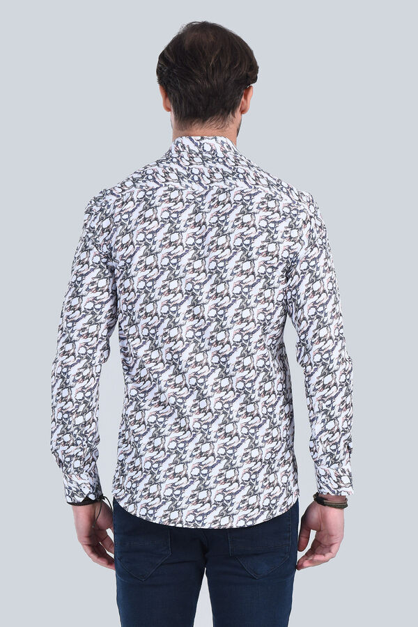 Erkek Kahverengi Slim Fit Gömlek - 5