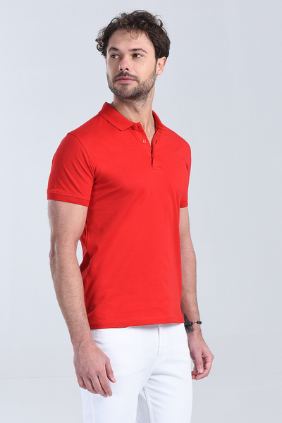 Erkek Kirmizi Polo Yaka Regular T-Shirt