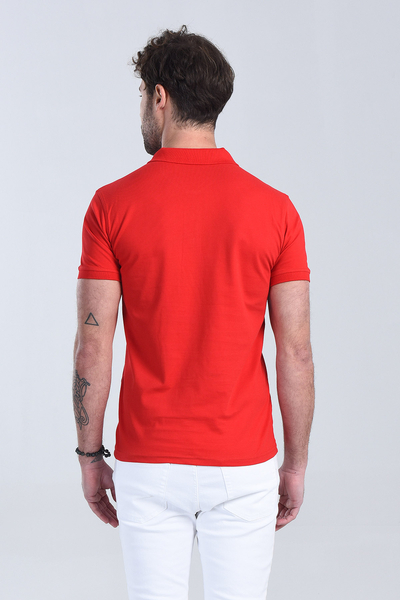 Erkek Kirmizi Polo Yaka Regular T-Shirt