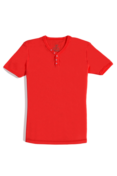 M Store - Erkek Kirmizi V Yaka Regular T-Shirt