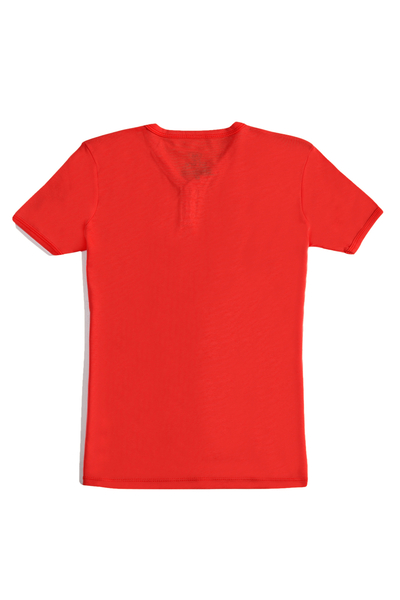 Erkek Kirmizi V Yaka Regular T-Shirt