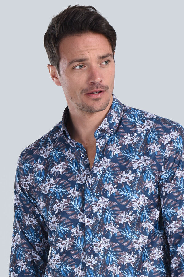 Erkek Koyu Kahve Slim Fit Gömlek - 1