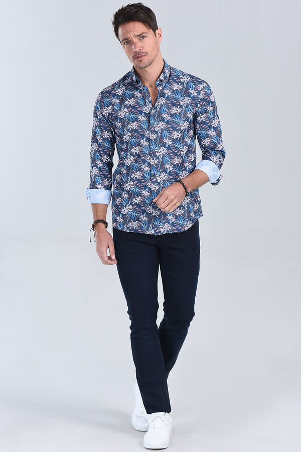 Erkek Koyu Kahve Slim Fit Gömlek - 4