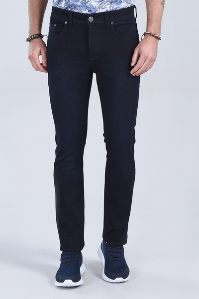 M Store - Erkek Koyu Mavi Slim Fit Denim
