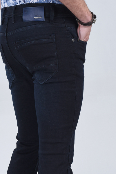 Erkek Koyu Mavi Slim Fit Denim
