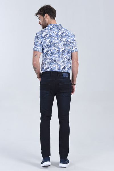 Erkek Koyu Mavi Slim Fit Denim