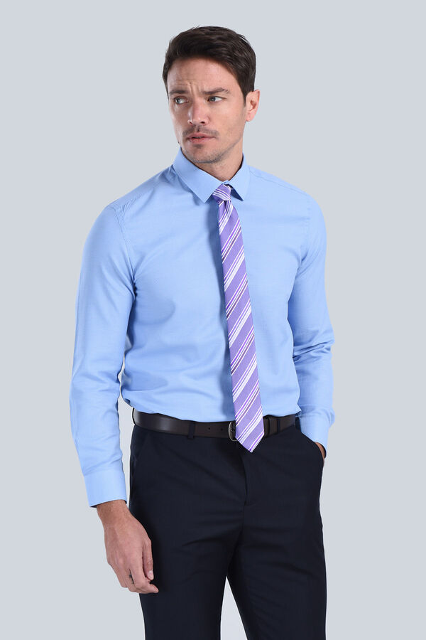 Erkek Koyu Mavi Slim Fit Gömlek - 2