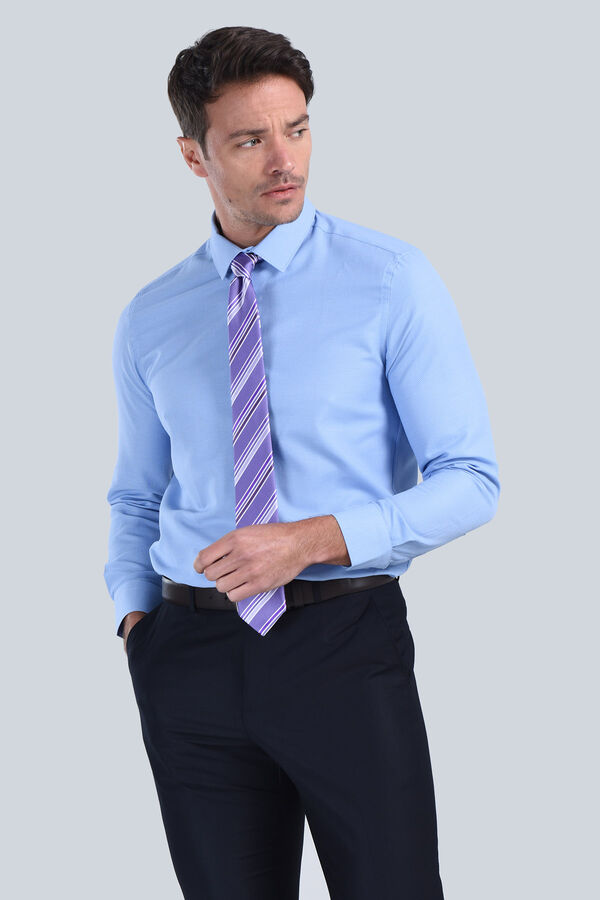 Erkek Koyu Mavi Slim Fit Gömlek - 3