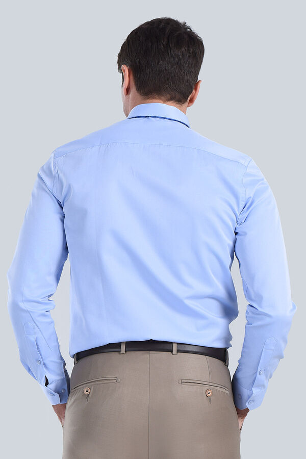 Erkek Koyu Mavi Slim Fit Gömlek - 4