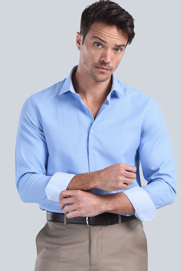 Erkek Koyu Mavi Slim Fit Gömlek - 2
