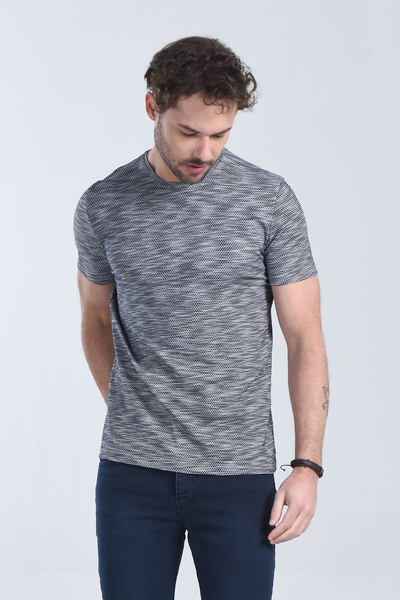 M Store - Erkek Lacivert Bisiklet Yaka Regular T-Shirt