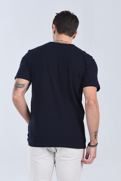 Erkek Lacivert Bisiklet Yaka Regular T-Shirt