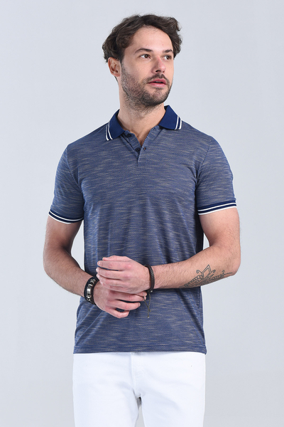 Erkek Lacivert Polo Yaka Regular T-Shirt