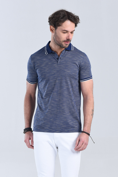 Erkek Lacivert Polo Yaka Regular T-Shirt