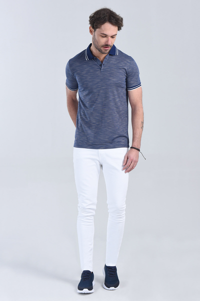 Erkek Lacivert Polo Yaka Regular T-Shirt