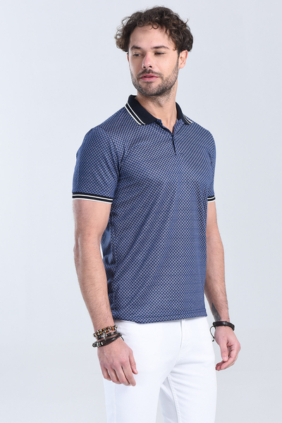Erkek Lacivert Polo Yaka Regular T-Shirt