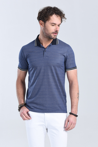 Erkek Lacivert Polo Yaka Regular T-Shirt