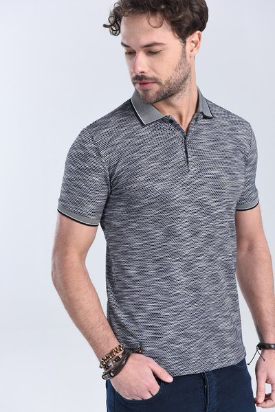 Erkek Lacivert Polo Yaka Regular T-Shirt