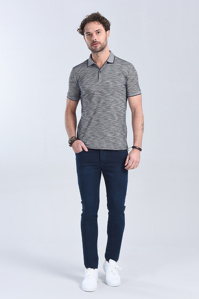 M Store - Erkek Lacivert Polo Yaka Regular T-Shirt