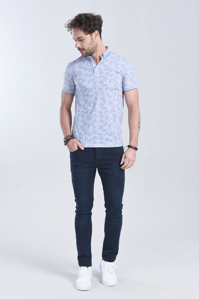 M Store - Erkek Lacivert Polo Yaka Regular T-Shirt