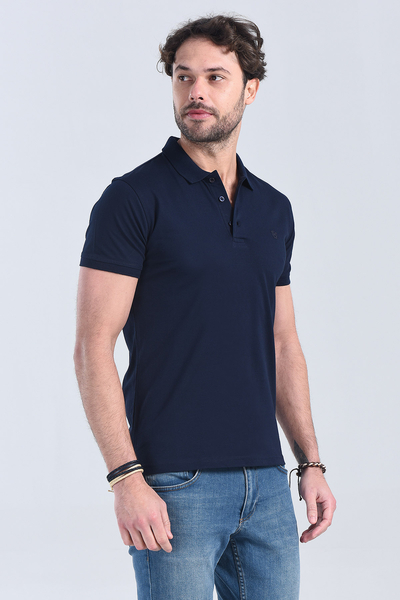 Erkek Lacivert Polo Yaka Regular T-Shirt