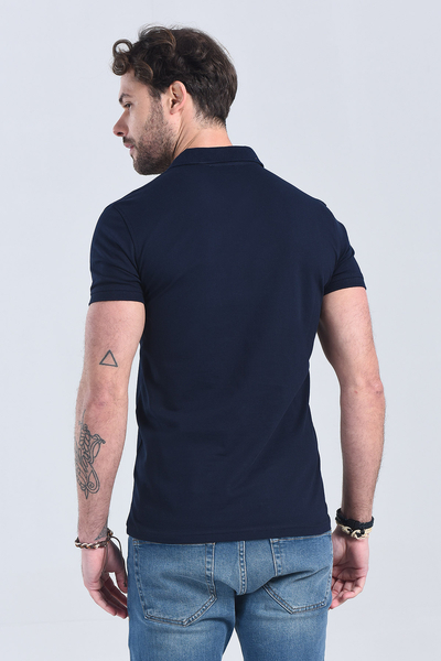 Erkek Lacivert Polo Yaka Regular T-Shirt