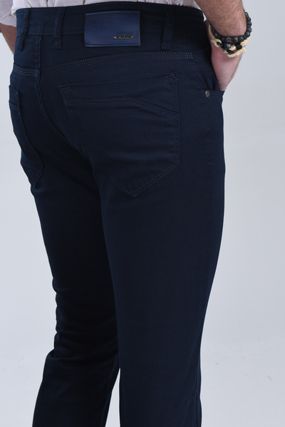 Erkek Lacivert Slim Fit Denim