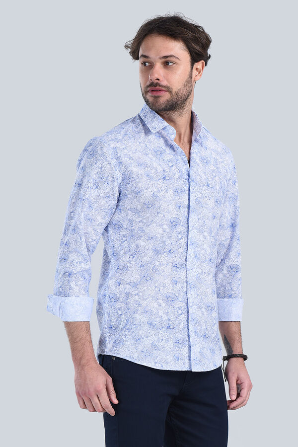 Erkek Lacivert Slim Fit Gömlek - 3