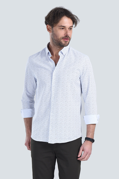 M Store - Erkek Lacivert Slim Fit Gömlek