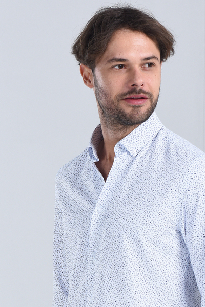 Erkek Lacivert Slim Fit Gömlek