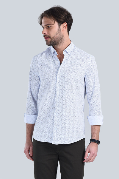 Erkek Lacivert Slim Fit Gömlek