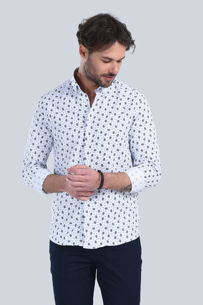 Erkek Lacivert Slim Fit Gömlek