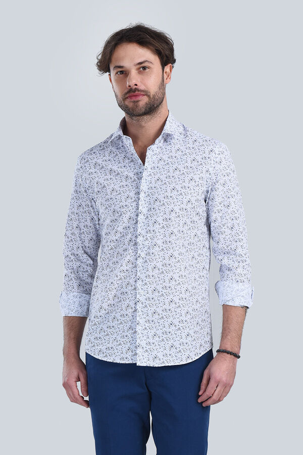 Erkek Lacivert Slim Fit Gömlek - 1