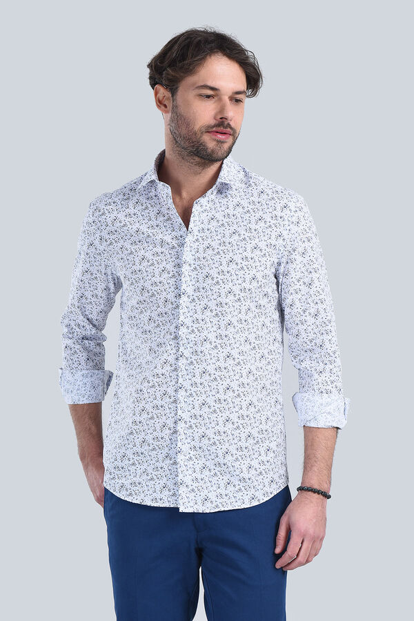 Erkek Lacivert Slim Fit Gömlek - 4