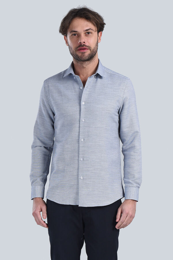 Erkek Lacivert Slim Fit Gömlek - 2