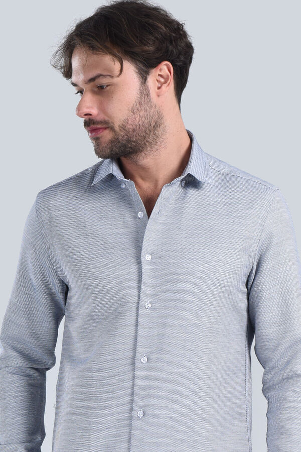 Erkek Lacivert Slim Fit Gömlek - 3