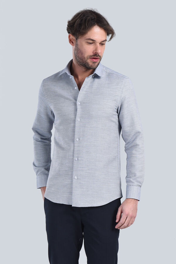 Erkek Lacivert Slim Fit Gömlek - 4